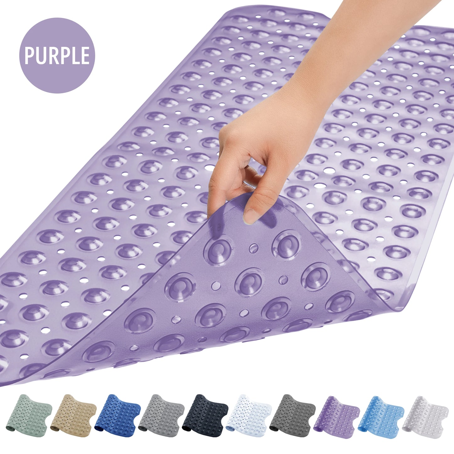 LDC Lux Decor Collection Non Slip Bathtub Mat With Suction Cups Machine Washable
