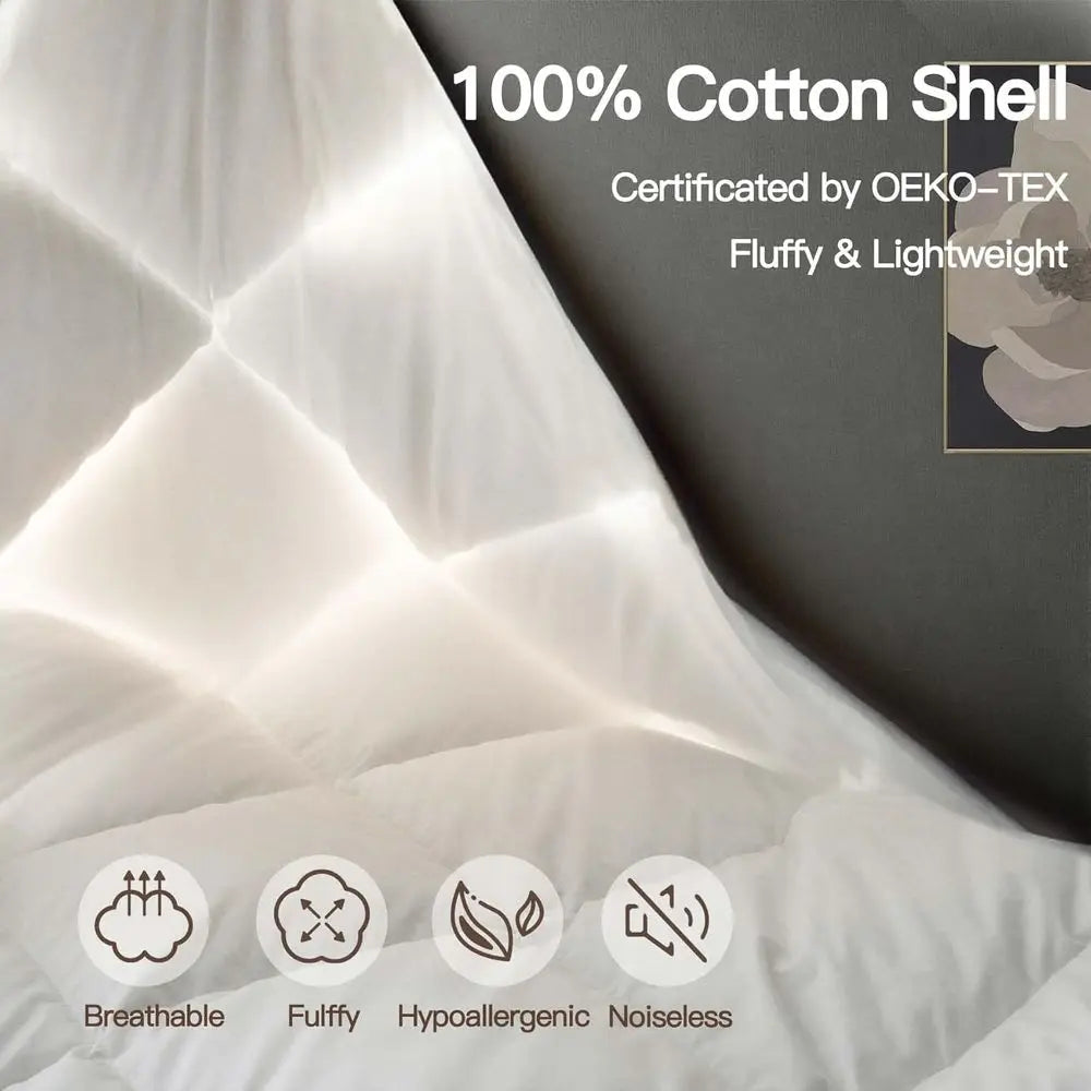 All Season Goose Down Fiber Comforter Cotton Duvet Insert