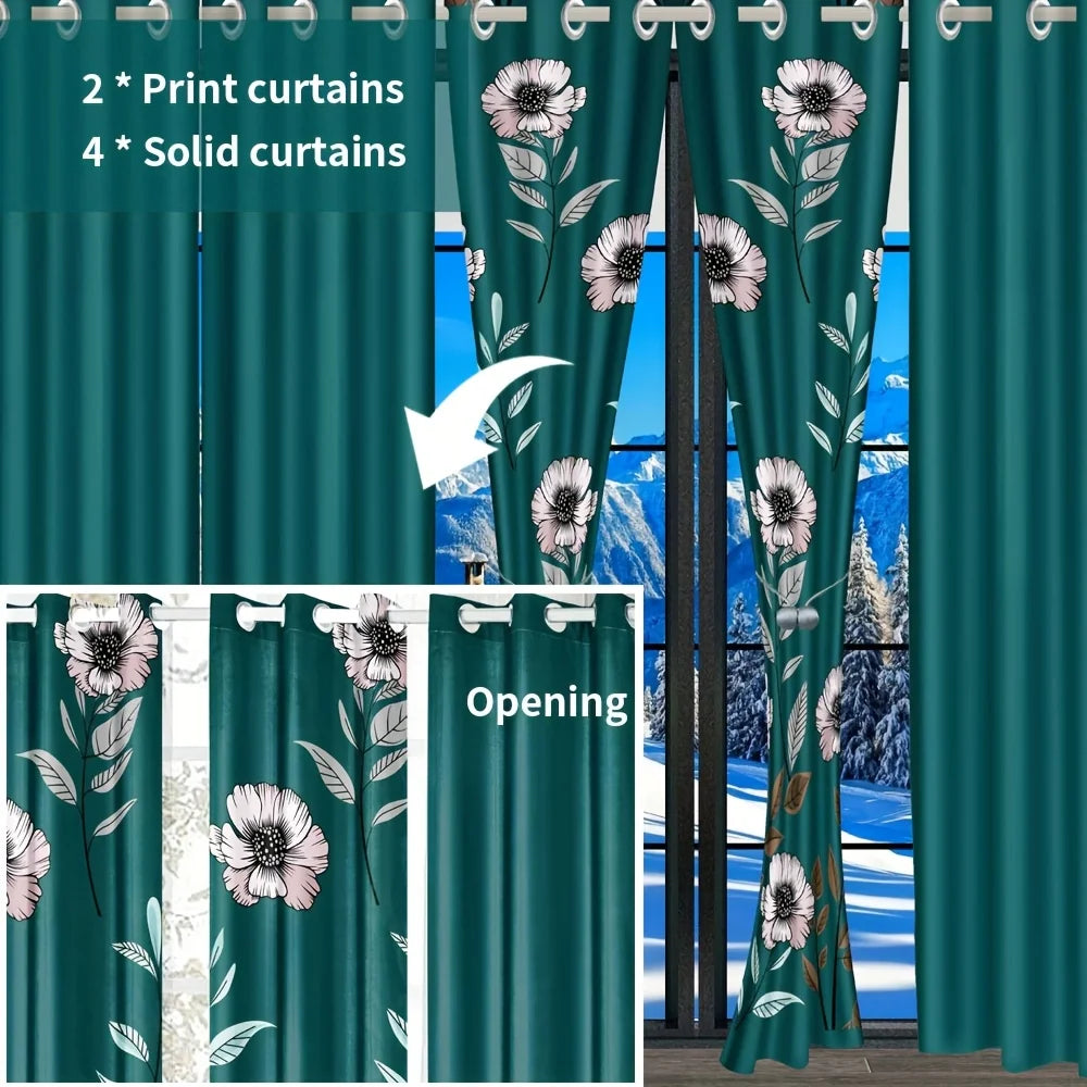 9 Piece Bedding Set With Bedspread Pillowcases and Curtains Polyester