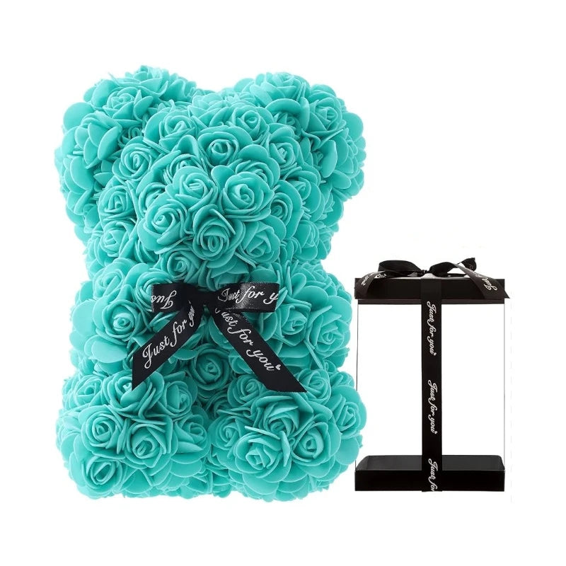 1pc Rose Bear Artificial Foam Flowers Bear Romantic Creative Gifts For Valentines Day Anniversary Wedding Birthday with Box