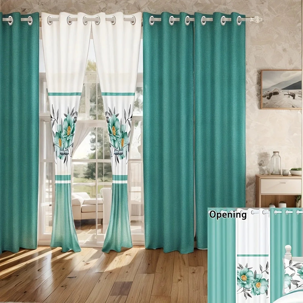 Thick Touch Bed Cover Curtain Set Bamboo Microfiber Bedding
