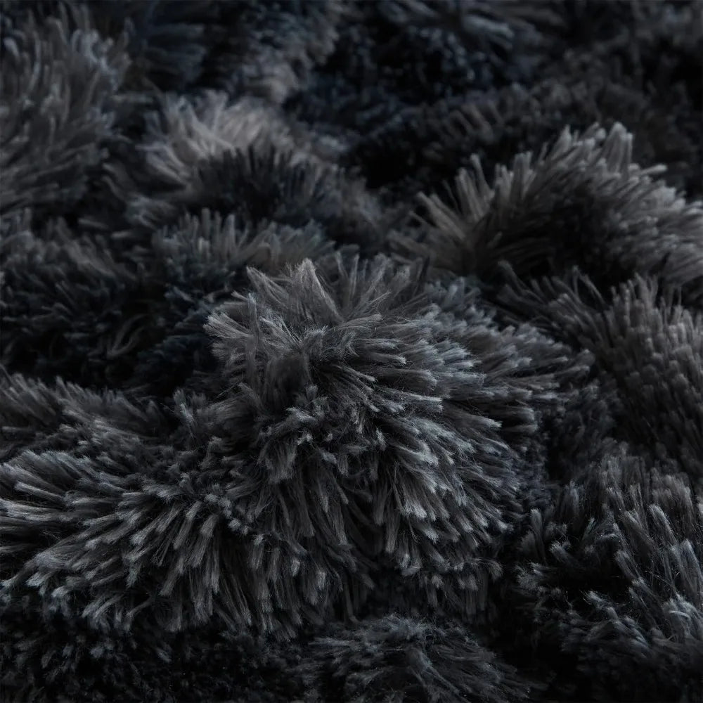 Faux Fur Plush Comforter Set Fluffy Shaggy Bedding 3 Piece