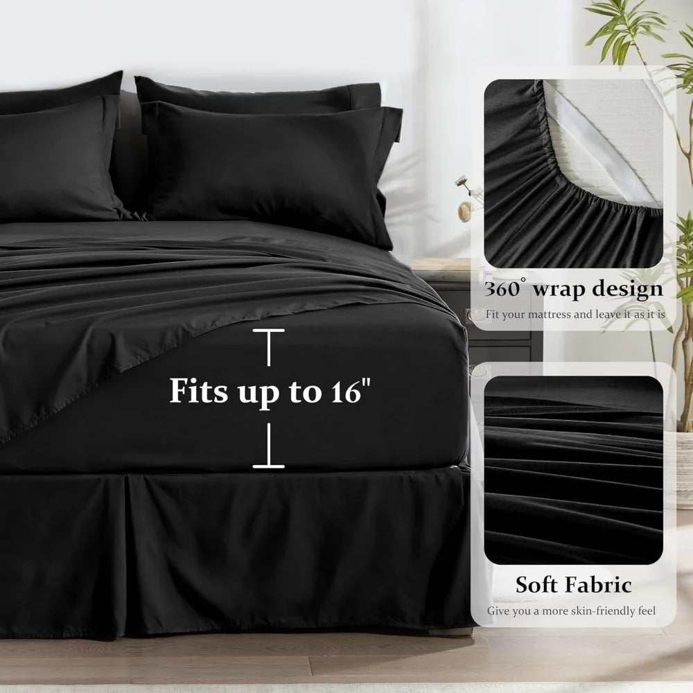 All Season Bamboo Fiber Comforter Set With Sheets Premium