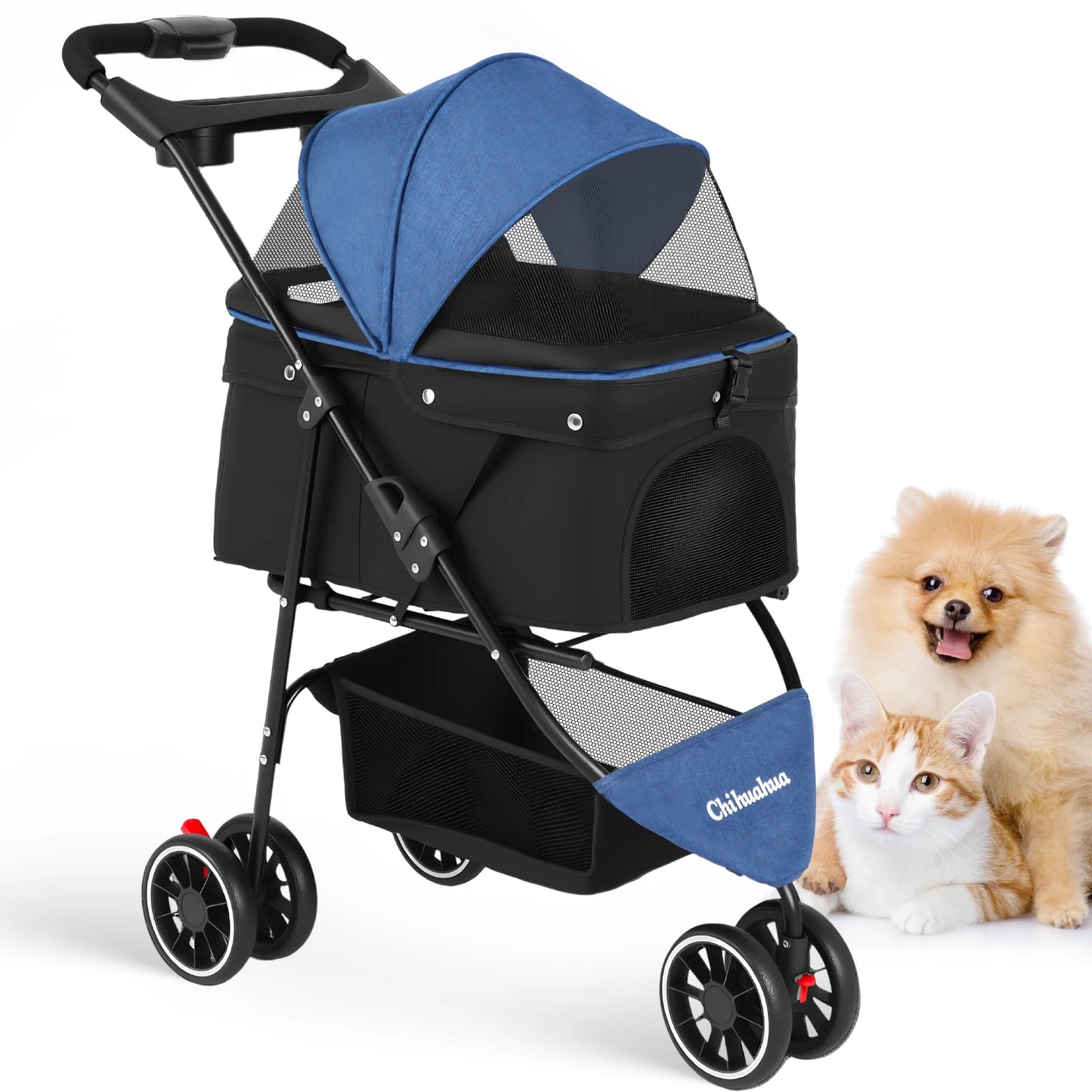 CHIHUAHUA Pet Stroller Portable Foldable Carrier For Dogs And Cats