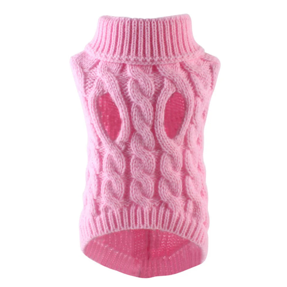 New Pet Small Pet Dog Clothes Sweater Fashion Autumn Winter Solid Fried Dough Twists Knitting Warm Comfort Clothing dog clothes