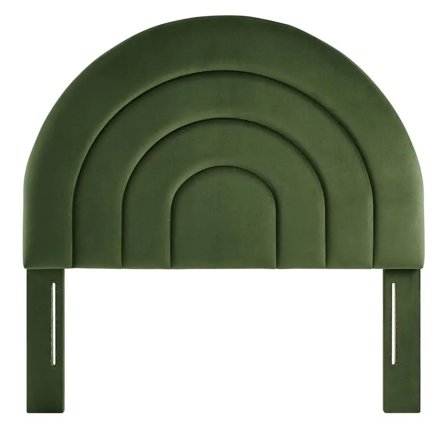 Soft Arch Round Headboard Velvet Upholstered Stain Resistant