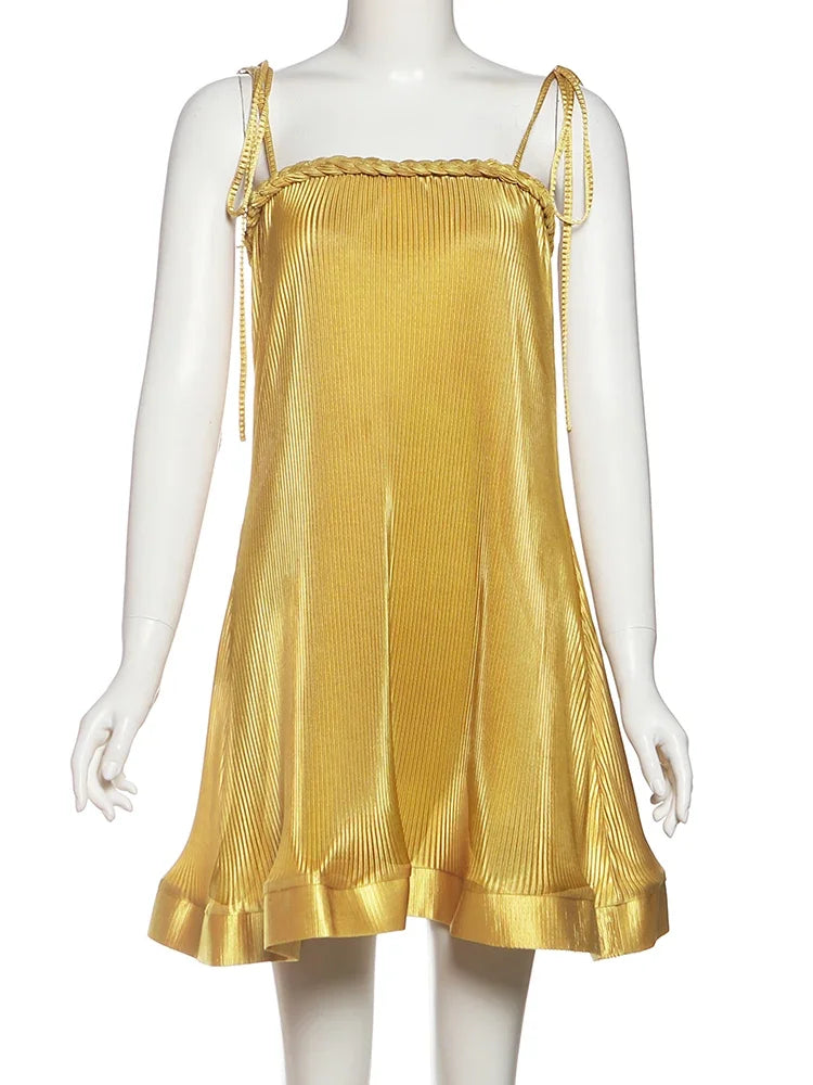 Nibber Stretch Silky Simple Dress Women Plait Strapless Sleeveless Elegant Skinny Banquet Party Summer Clubwear Mini Bodycon