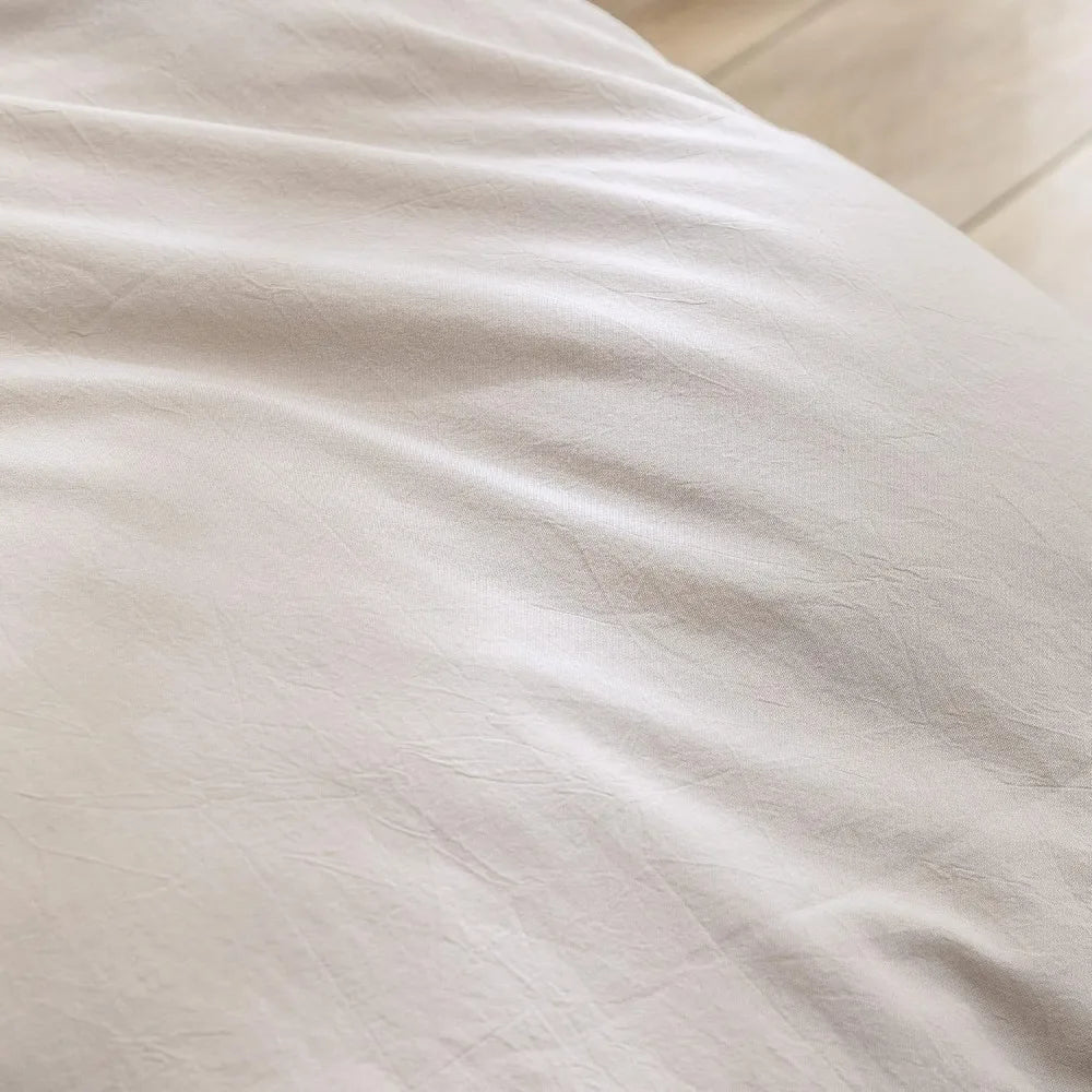 Premium Cotton Linen Duvet Cover Set 3 Piece Bedding