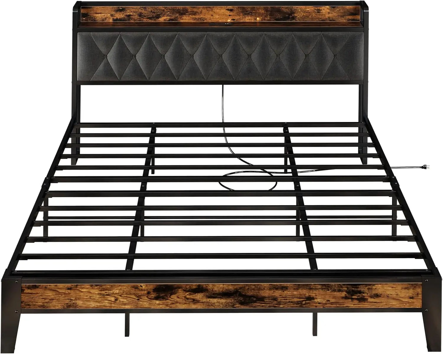 Bed Frames With Storage Headboard And Outlets No Box Springs