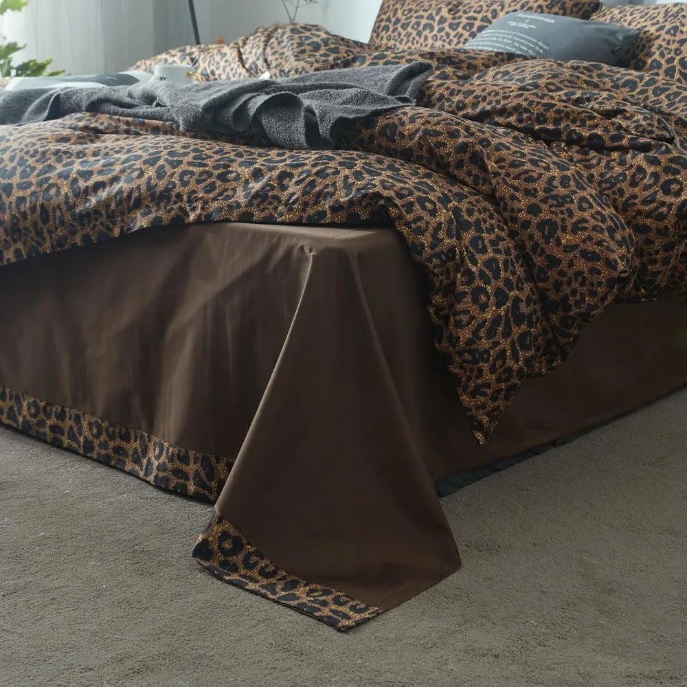 Leopard Print Comforter Set 3 Piece Cheetah Pattern Bedding