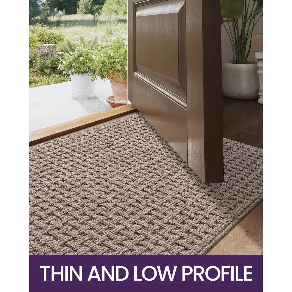 Front Entryway Door Mat Non Slip Bamboo Fiber Welcome Doormat