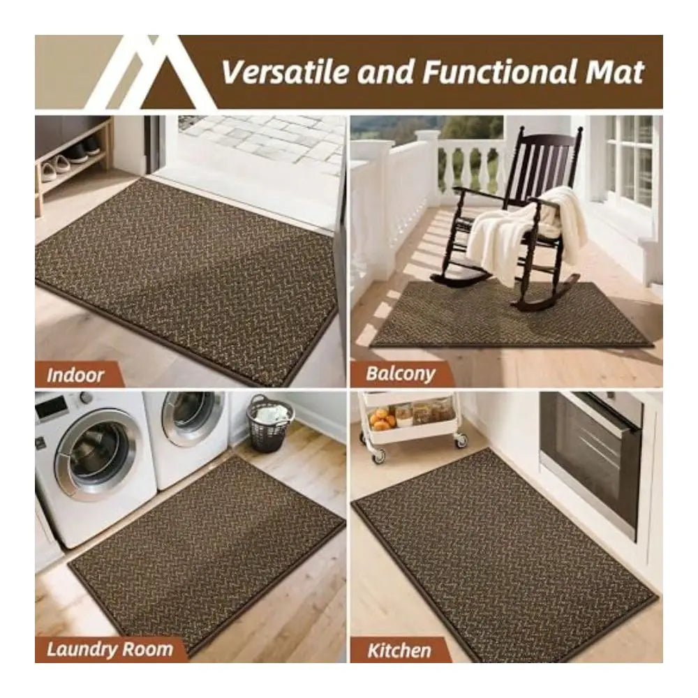 Jute Door Mat Welcome Entryway Rug Dirt Trapper Low Pile