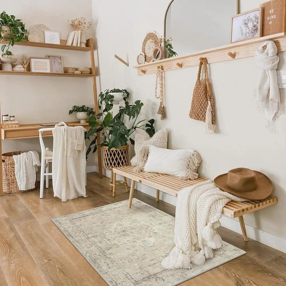 DIXSG Washable Rug For Kitchen Entryway Non Slip Mat Boho
