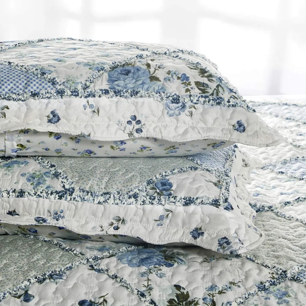 Patchwork Quilt Set 100 Percent Cotton Bedding For Home Use