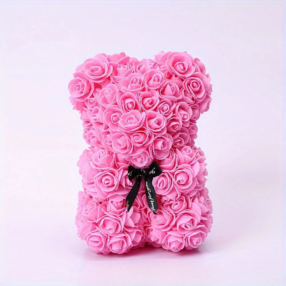 1Pc Artificial Foam Rose Bear, Romantic Rose Flower Bear Perfect for Valentine's Day, Mother's Day, Anniversary & Birthday Gifts