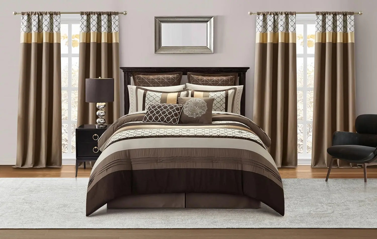 Lightweight Microfiber Jacquard Comforter Set Ultra Soft Premium Bedding