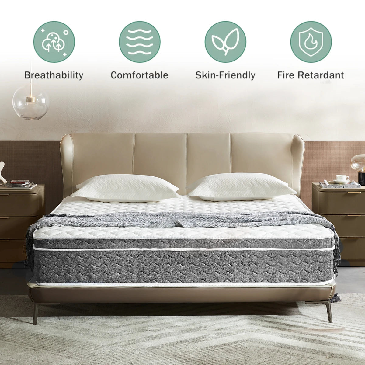 Amztree Hybrid Mattress Gel Infused Foam Pocket Springs Motion Isolation Box