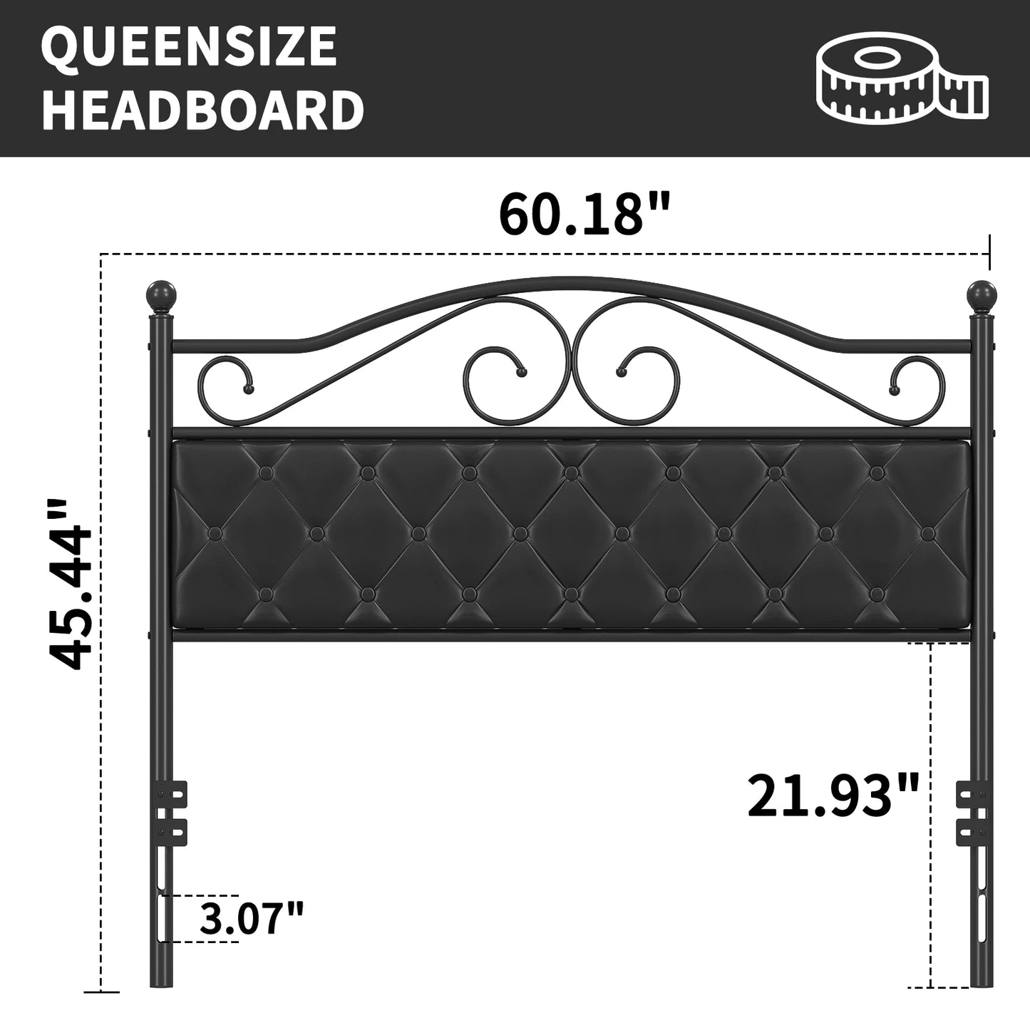 MERRONIX Upholstered Headboard for Bed Frames and Sleep Comfort