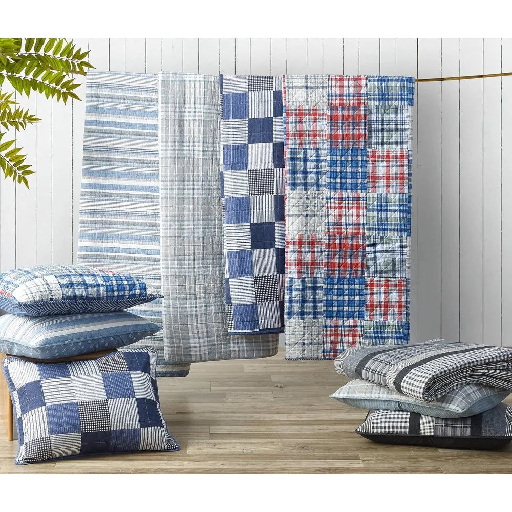 Quilt Set Bedding Reversible Three Piece Bed Set Soft Breathable