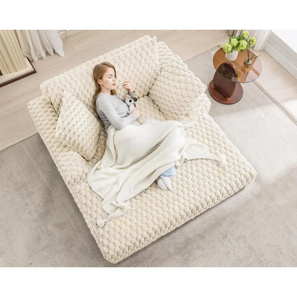 Sofa Bed With Armrests Cushions And Pillows Modern Sleeper Sofa