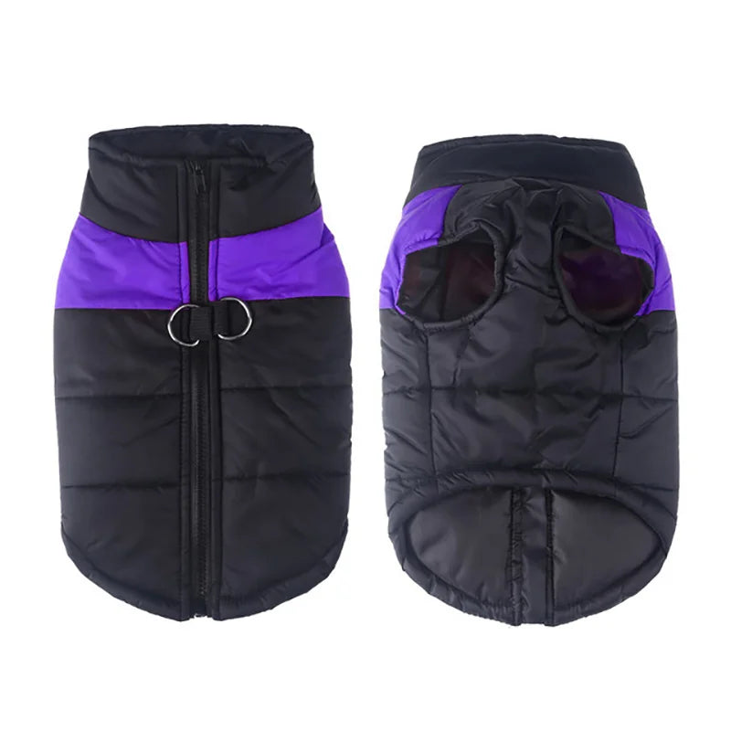 Winter Padded Dog Jacket With D Ring Waterproof Vest Coat