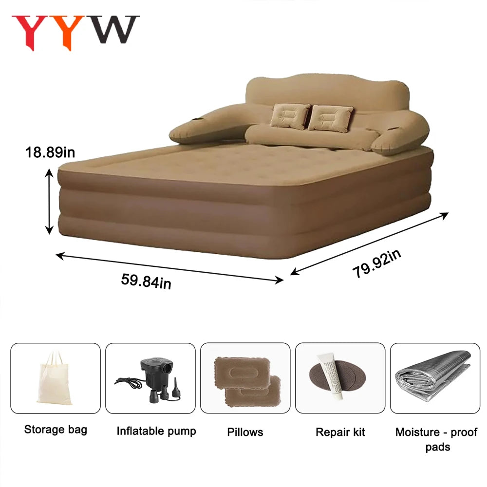 NONECN Two Person Inflatable Mattress For Camping Folding Outdoor Bed