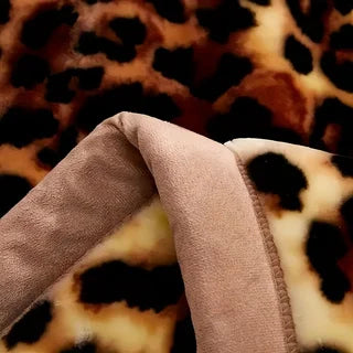 Leopard Pattern Blanket Knit Throw For Sofa And Bedroom