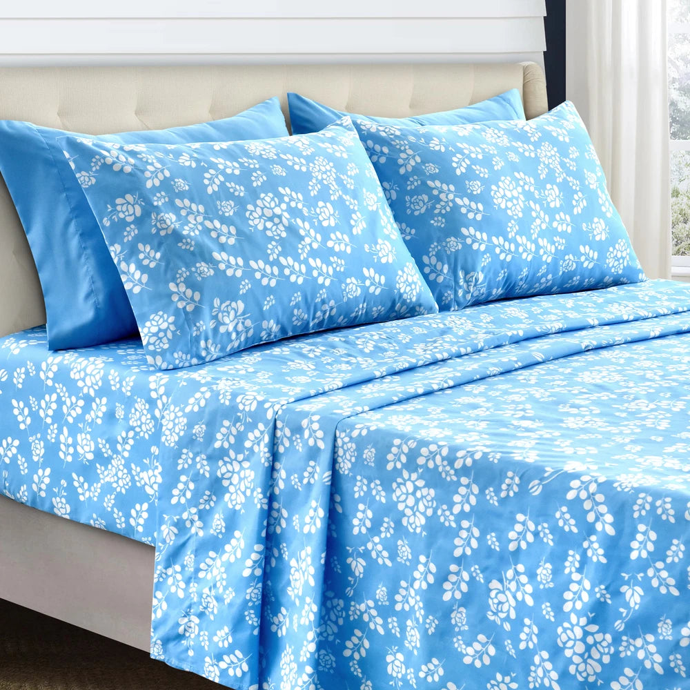 Floral Microfiber Sheet Set 3 Piece Ultra Soft Bedding