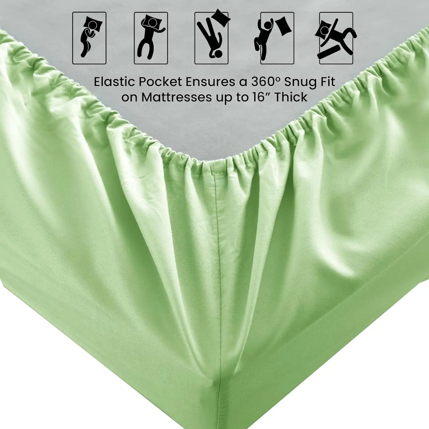 LDC Lux Decor Collection Fitted Sheet Microfiber Wrinkle Resistant