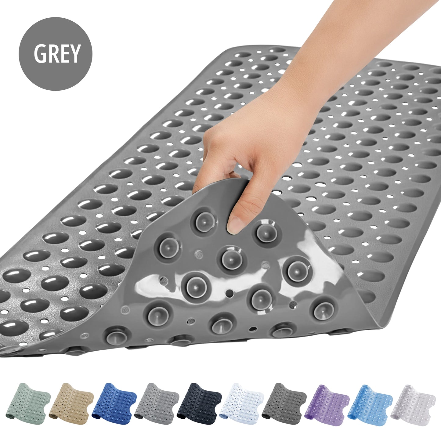 LDC Lux Decor Collection Non Slip Bathtub Mat With Suction Cups Machine Washable