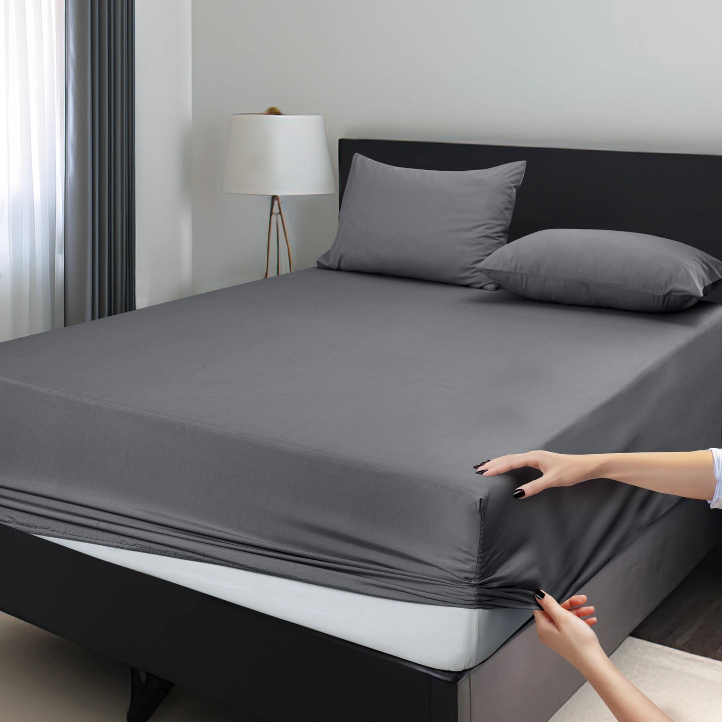 LDC Lux Decor Collection Fitted Sheet Microfiber Wrinkle Resistant