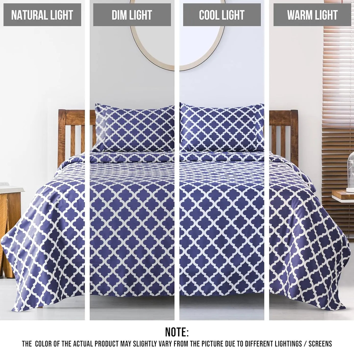 Quatrefoil Microfiber Sheet Set Wrinkle Resistant Bedding