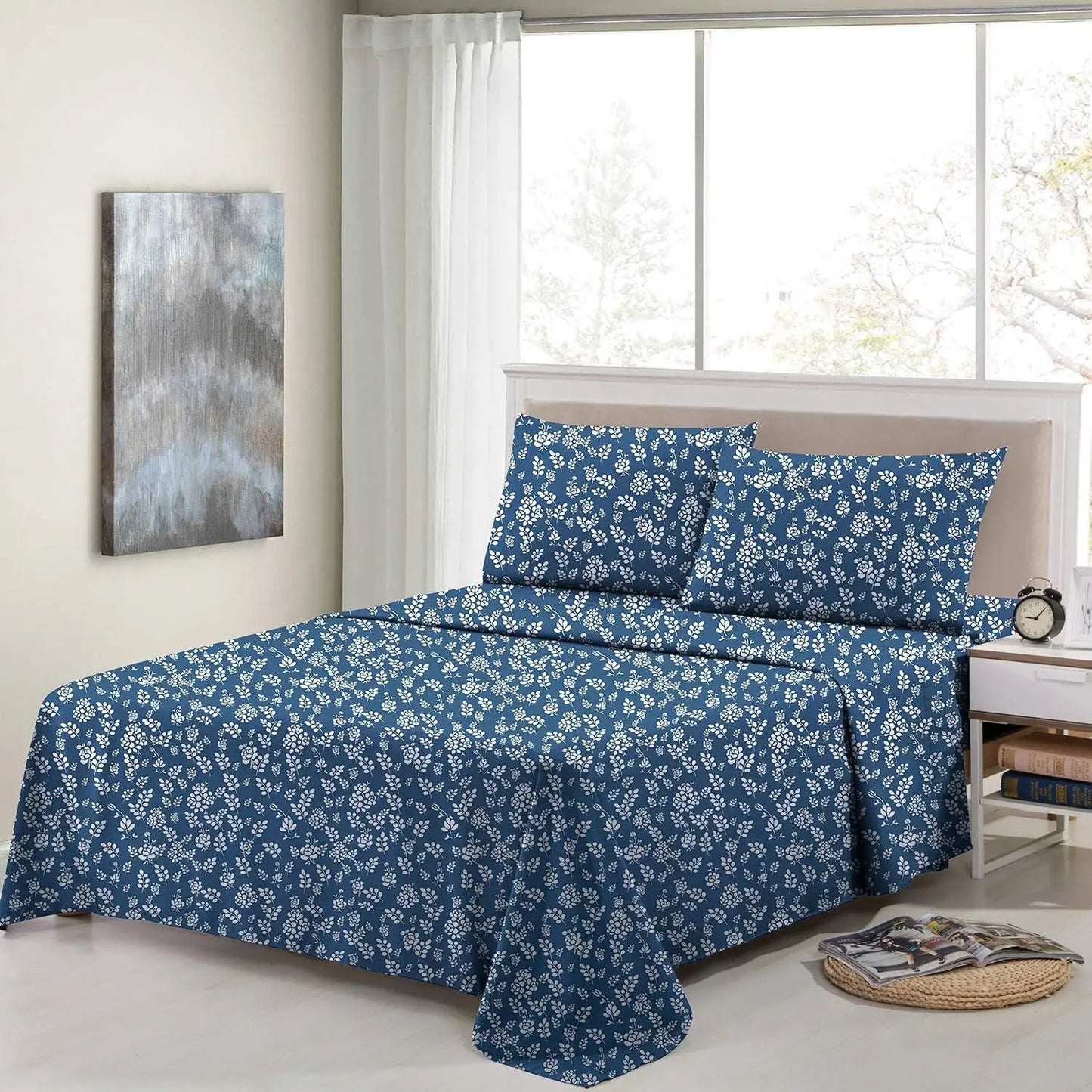 Floral Microfiber Sheet Set 3 Piece Ultra Soft Bedding