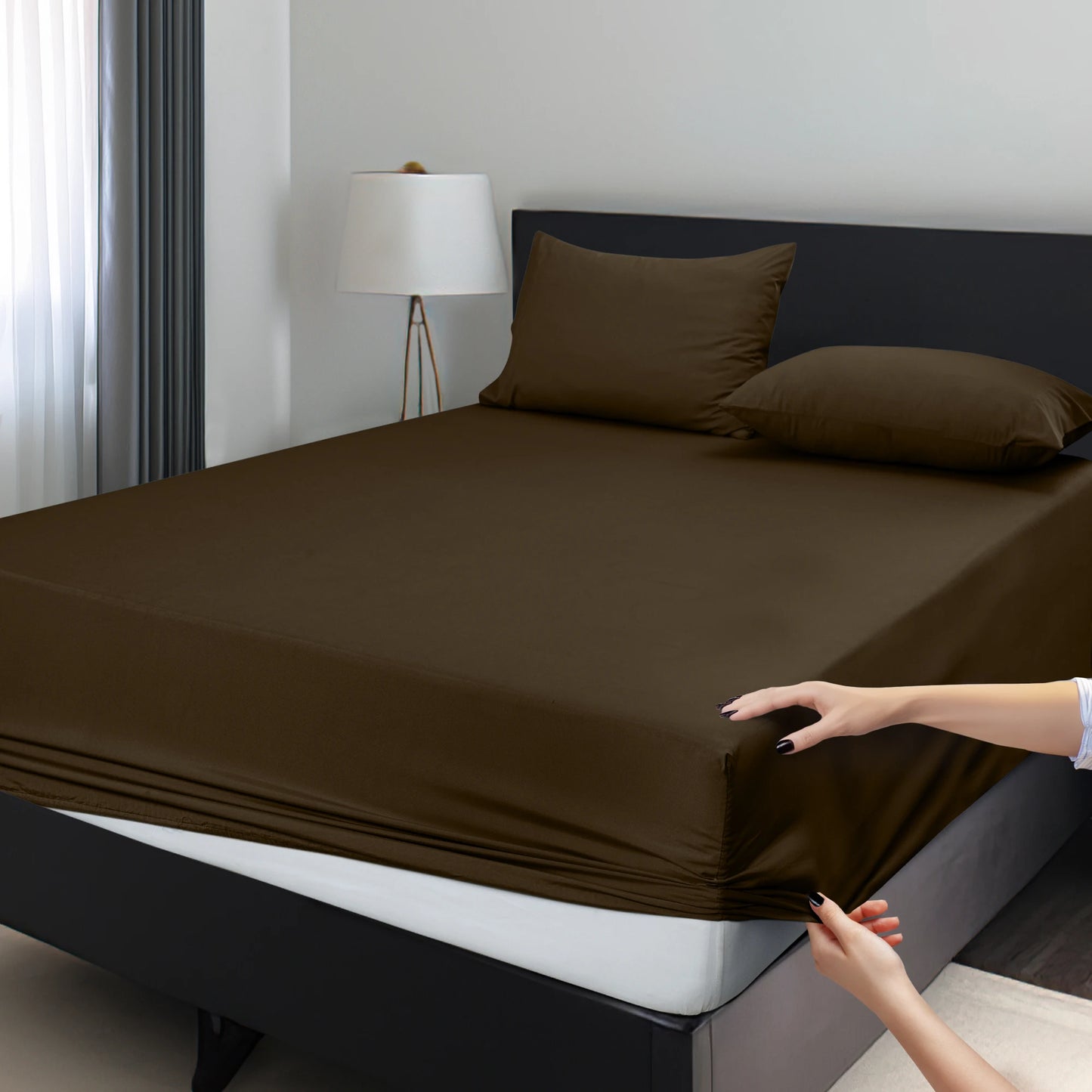 LDC Lux Decor Collection Fitted Sheet Microfiber Wrinkle Resistant
