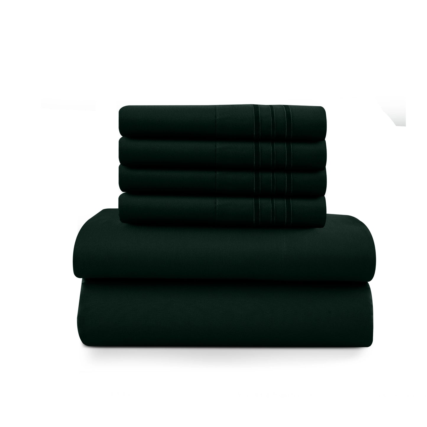 LDC Lux Decor Collection 6 Piece Solid Sheet Set Brushed Microfiber