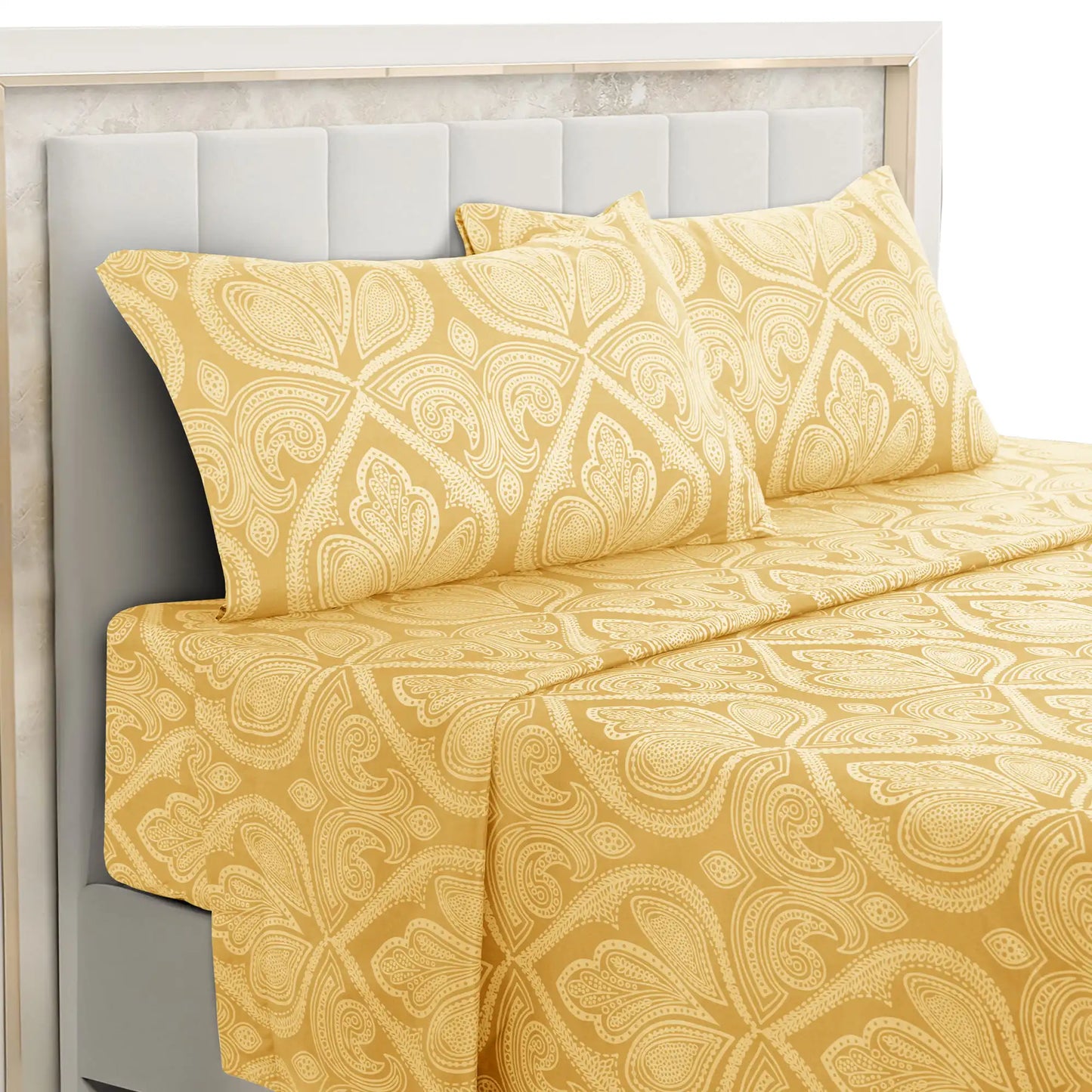 LDC Lux Decor Collection Paisley Bed Sheet Set Microfiber Wrinkle Resistant