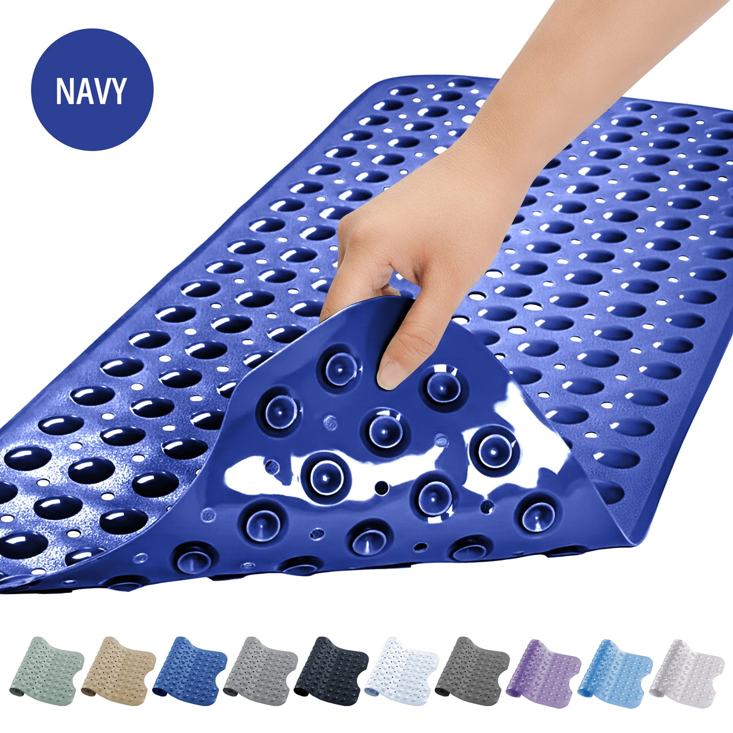 LDC Lux Decor Collection Non Slip Bathtub Mat With Suction Cups Machine Washable
