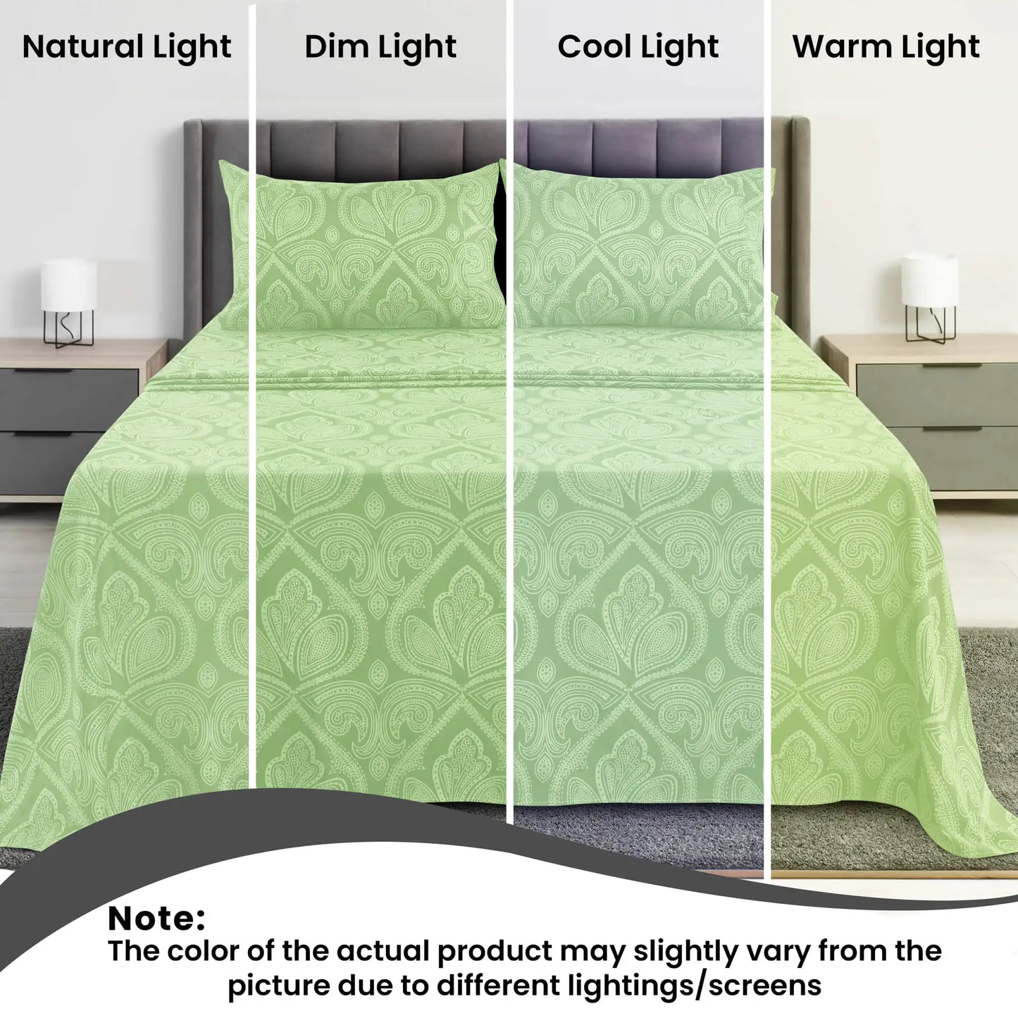 LDC Lux Decor Collection Paisley Bed Sheet Set Microfiber Wrinkle Resistant