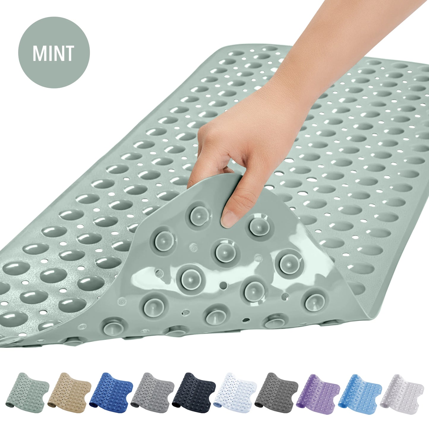 LDC Lux Decor Collection Non Slip Bathtub Mat With Suction Cups Machine Washable