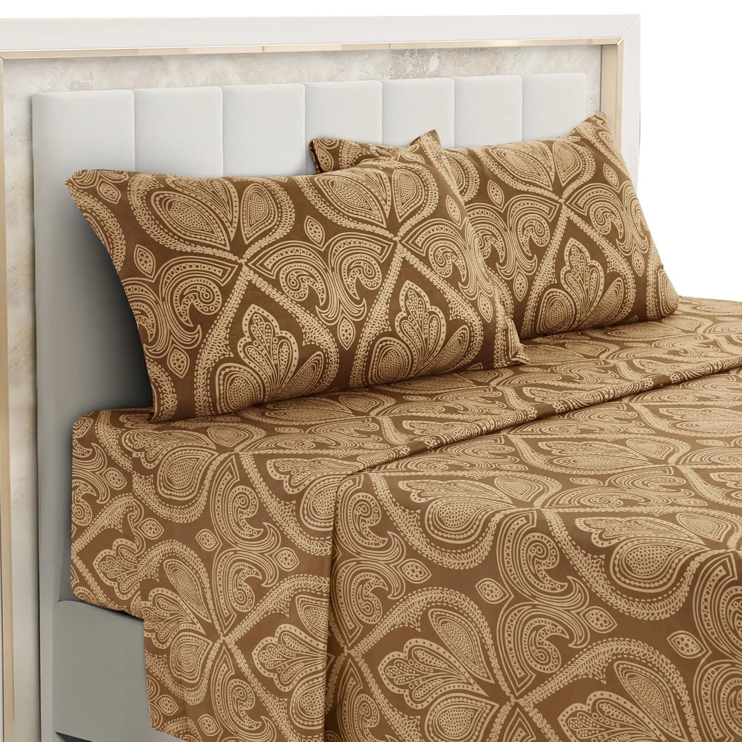 LDC Lux Decor Collection Paisley Bed Sheet Set Microfiber Wrinkle Resistant