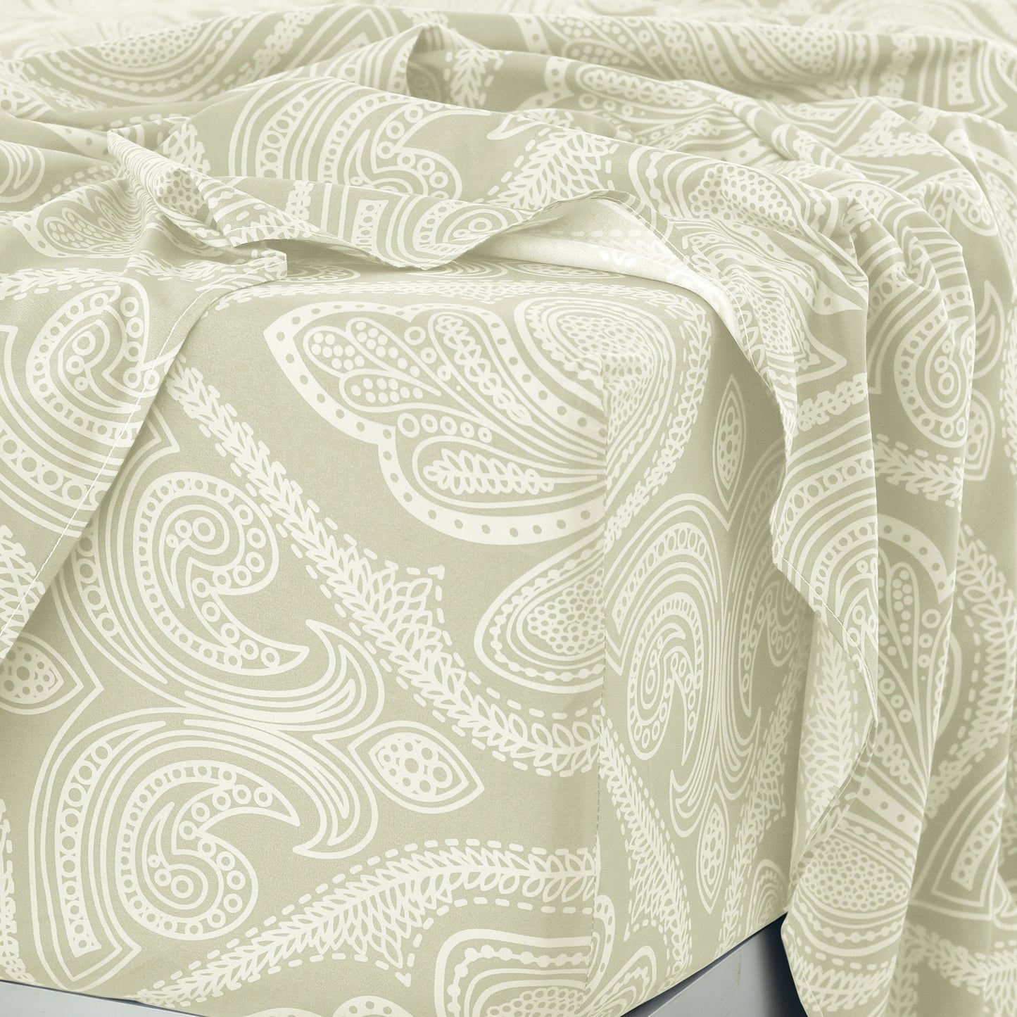 LDC Lux Decor Collection Paisley Bed Sheet Set Microfiber Wrinkle Resistant