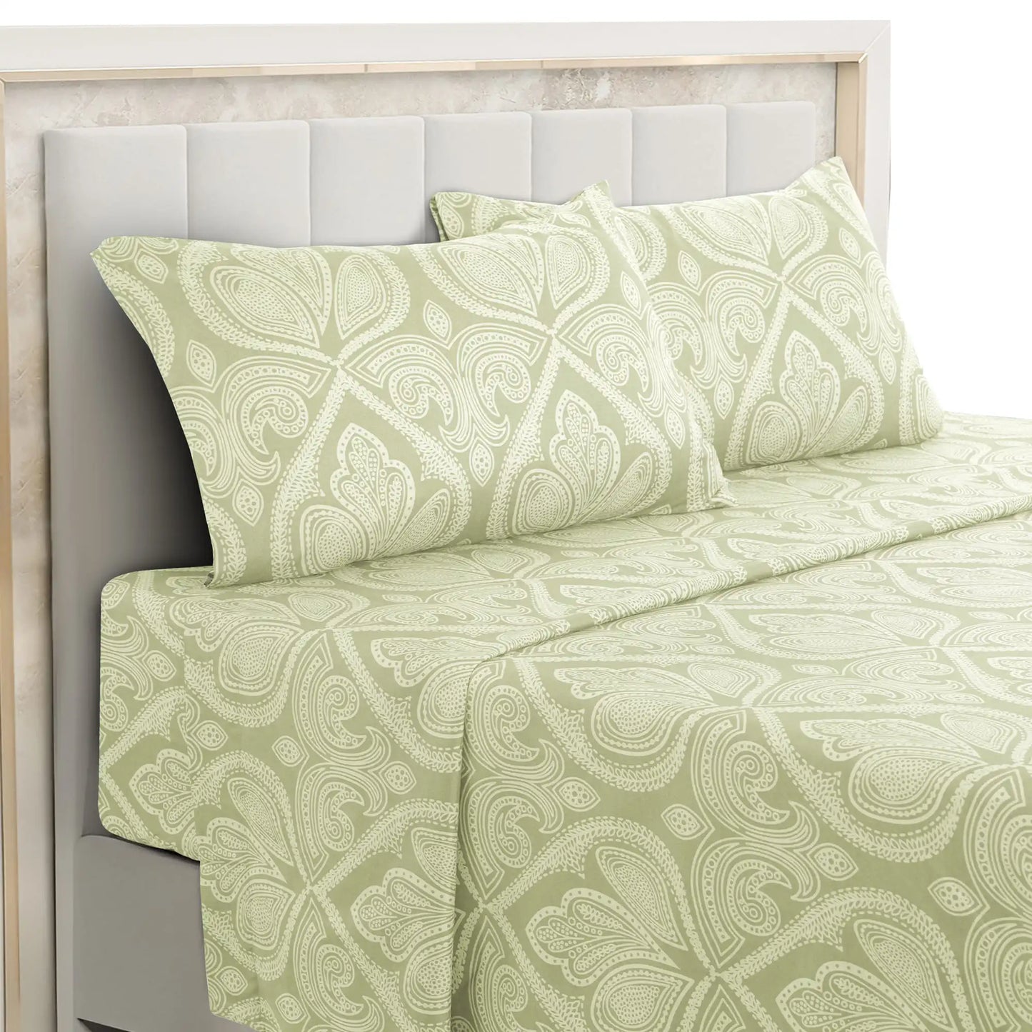 LDC Lux Decor Collection Paisley Bed Sheet Set Microfiber Wrinkle Resistant