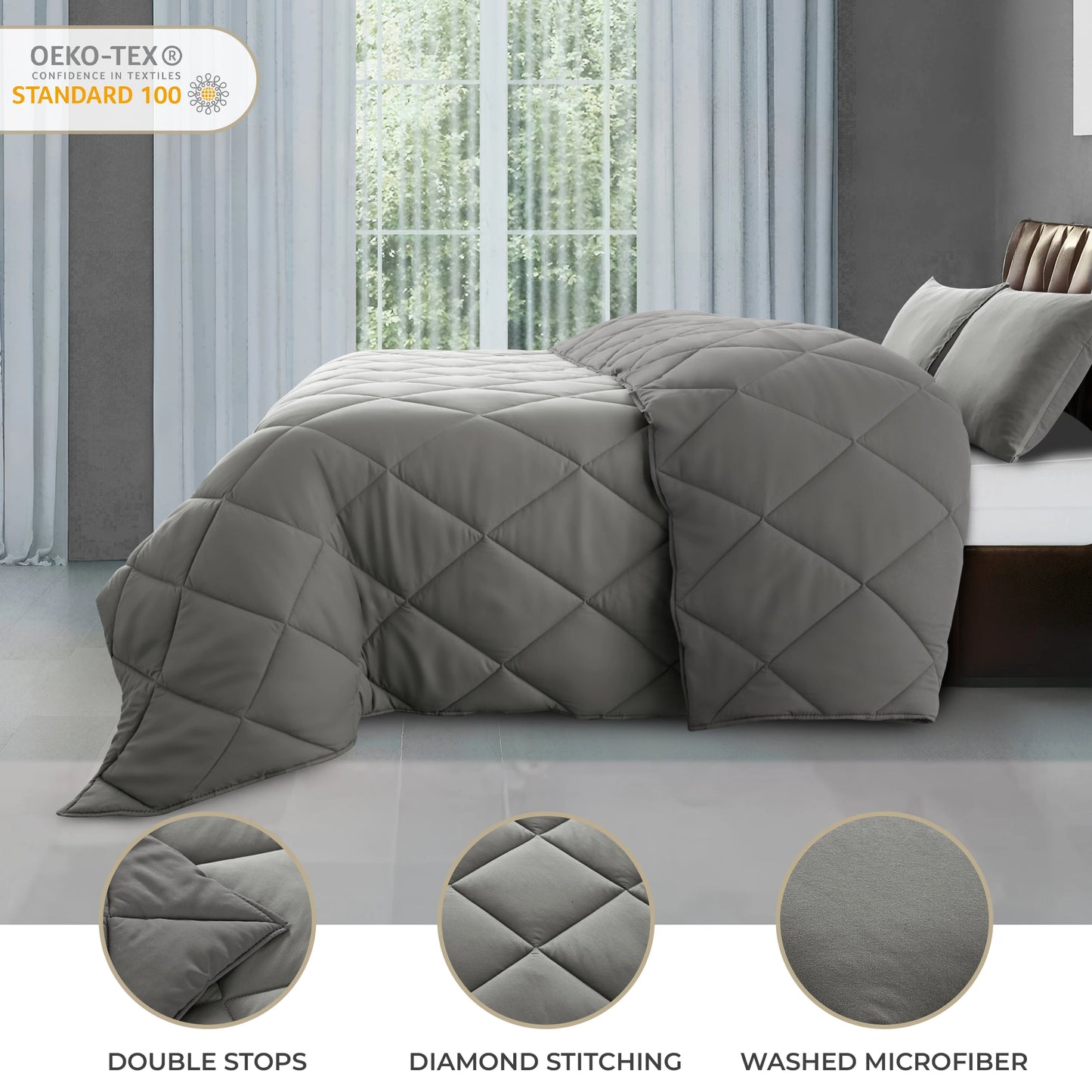 LDC Lux Decor Collection Reversible Comforter Set Bedding