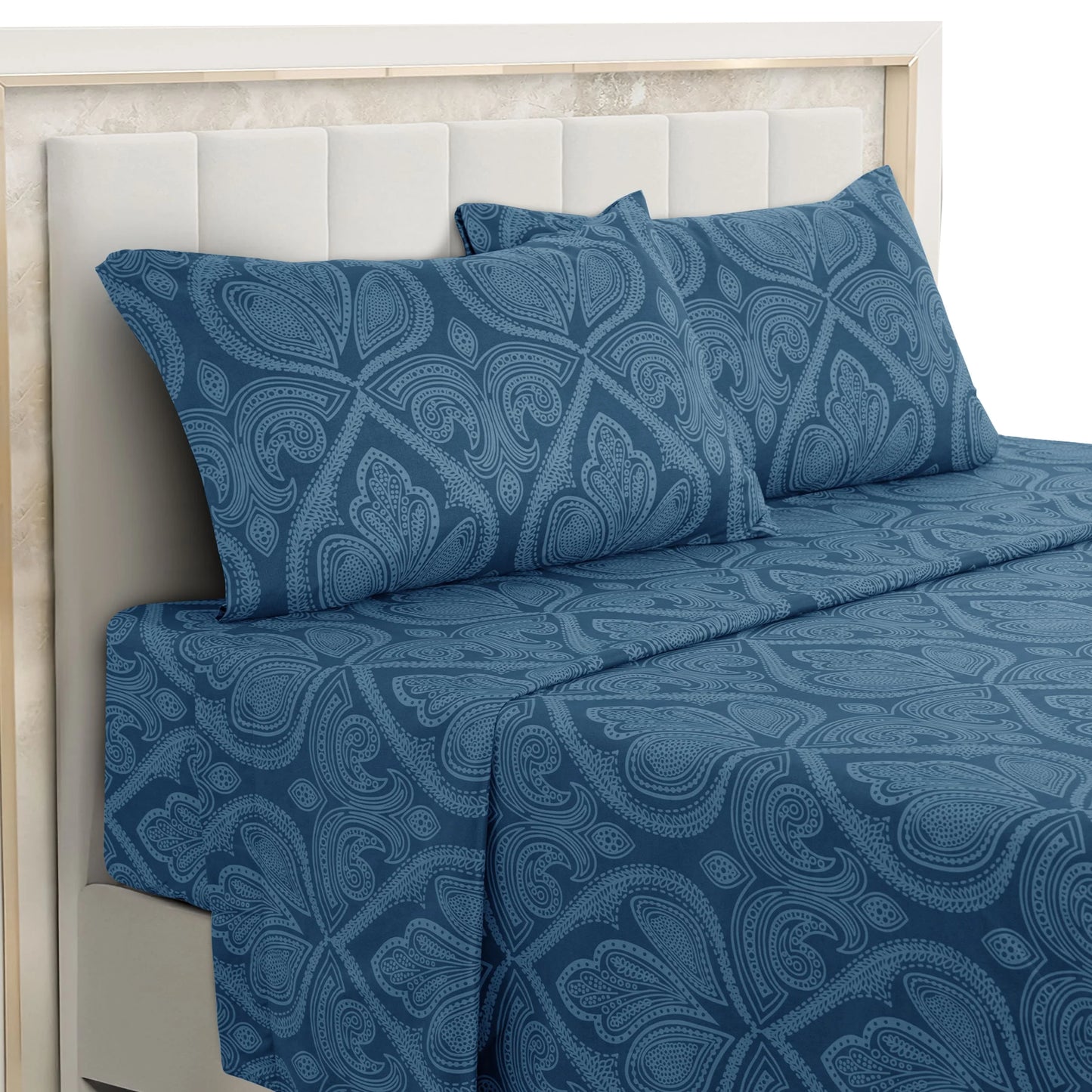 LDC Lux Decor Collection Paisley Bed Sheet Set Microfiber Wrinkle Resistant
