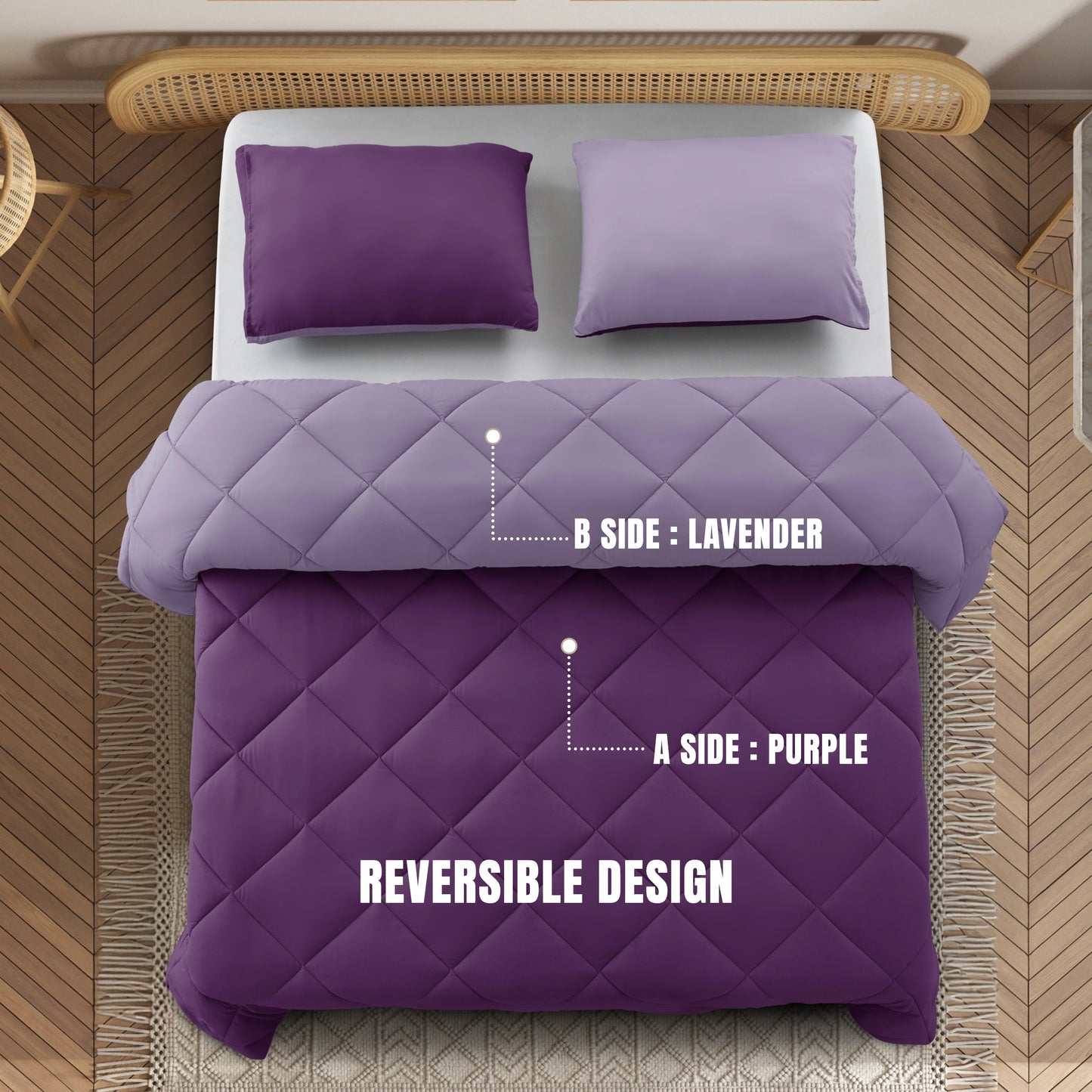 LDC Lux Decor Collection Reversible Comforter Set Bedding