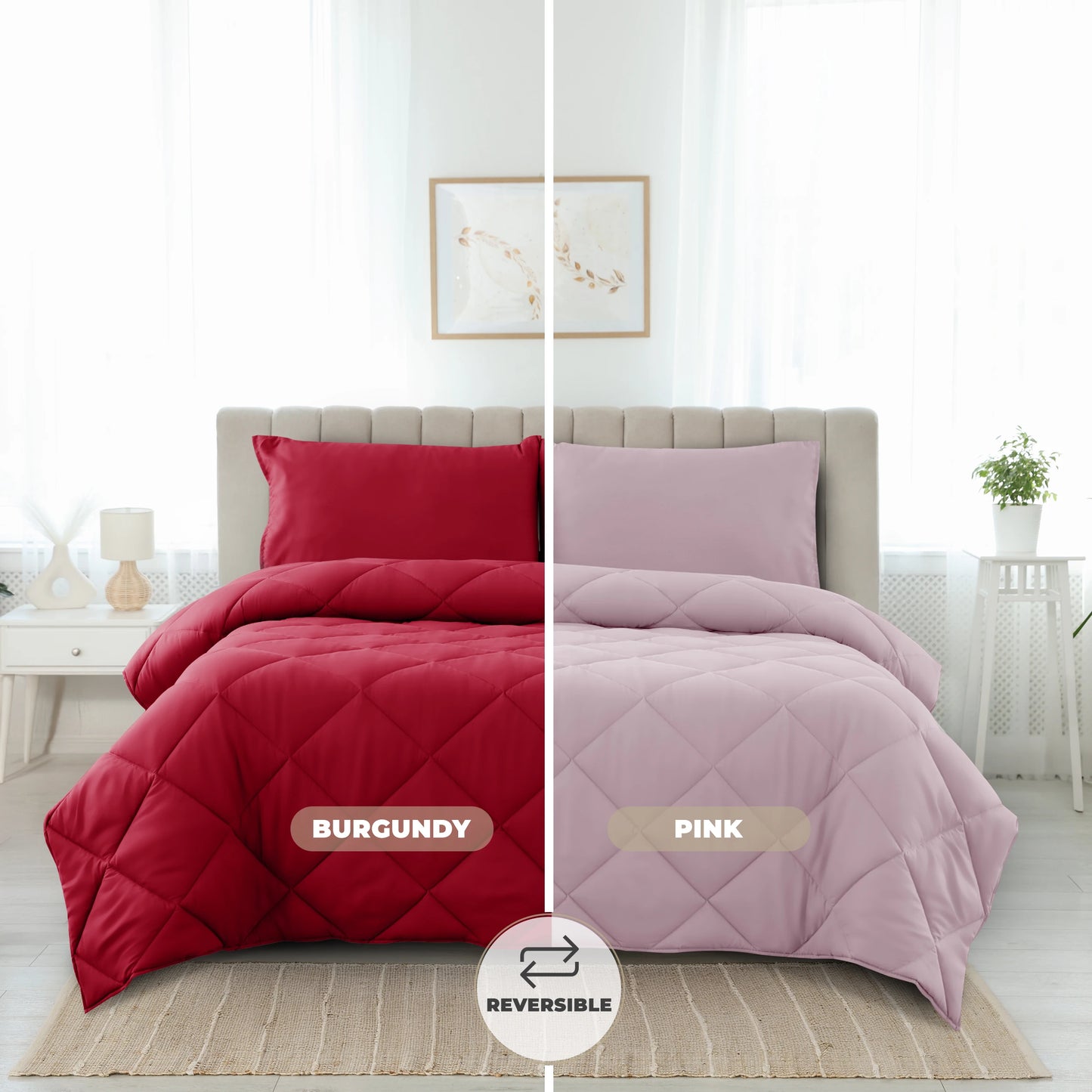 LDC Lux Decor Collection Reversible Comforter Set Bedding
