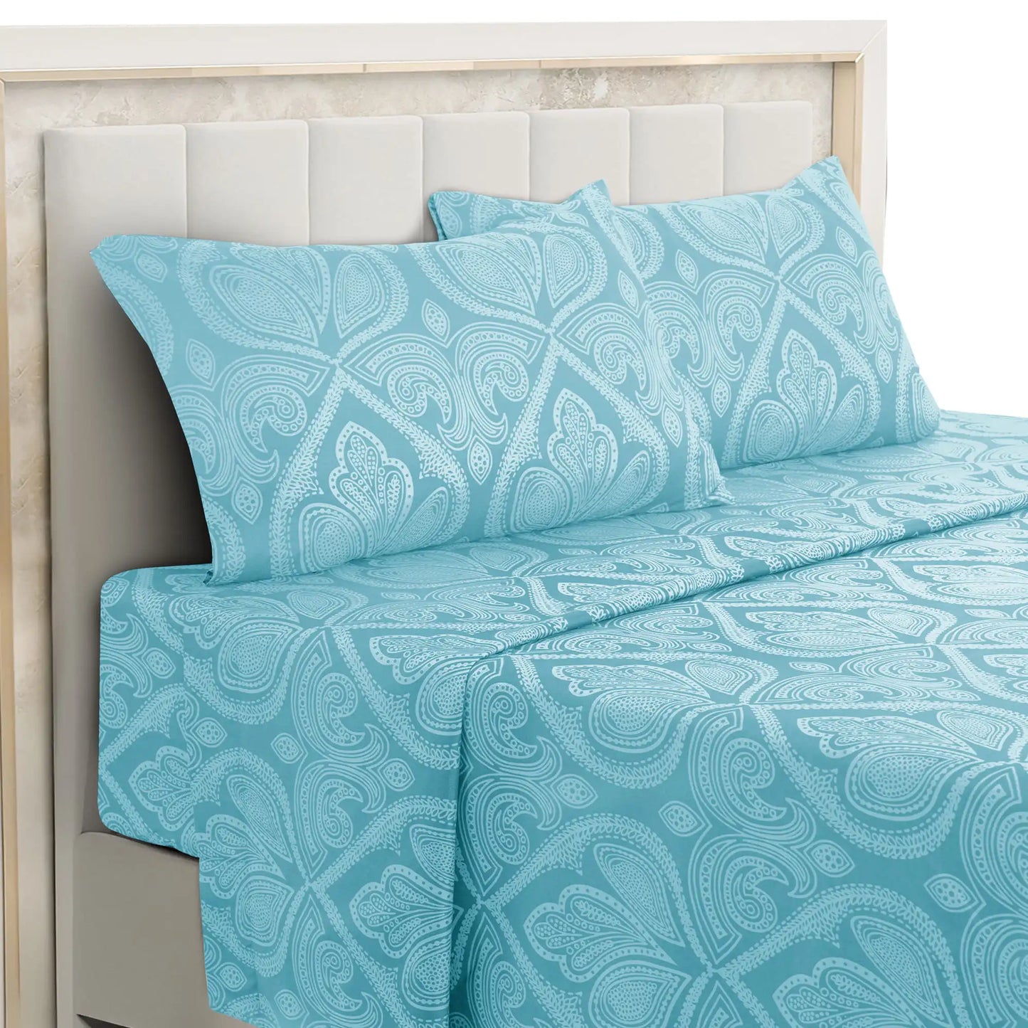 LDC Lux Decor Collection Paisley Bed Sheet Set Microfiber Wrinkle Resistant