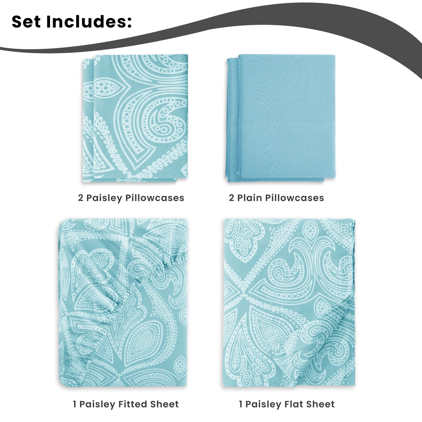 Lux Decor Paisley Microfiber Sheet Set Soft Wrinkle Free
