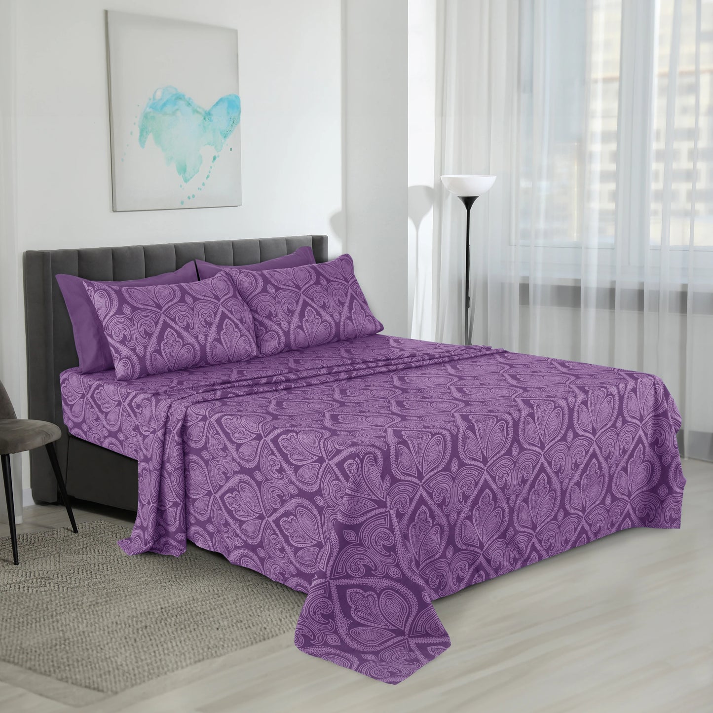 Lux Decor Paisley Microfiber Sheet Set Soft Wrinkle Free