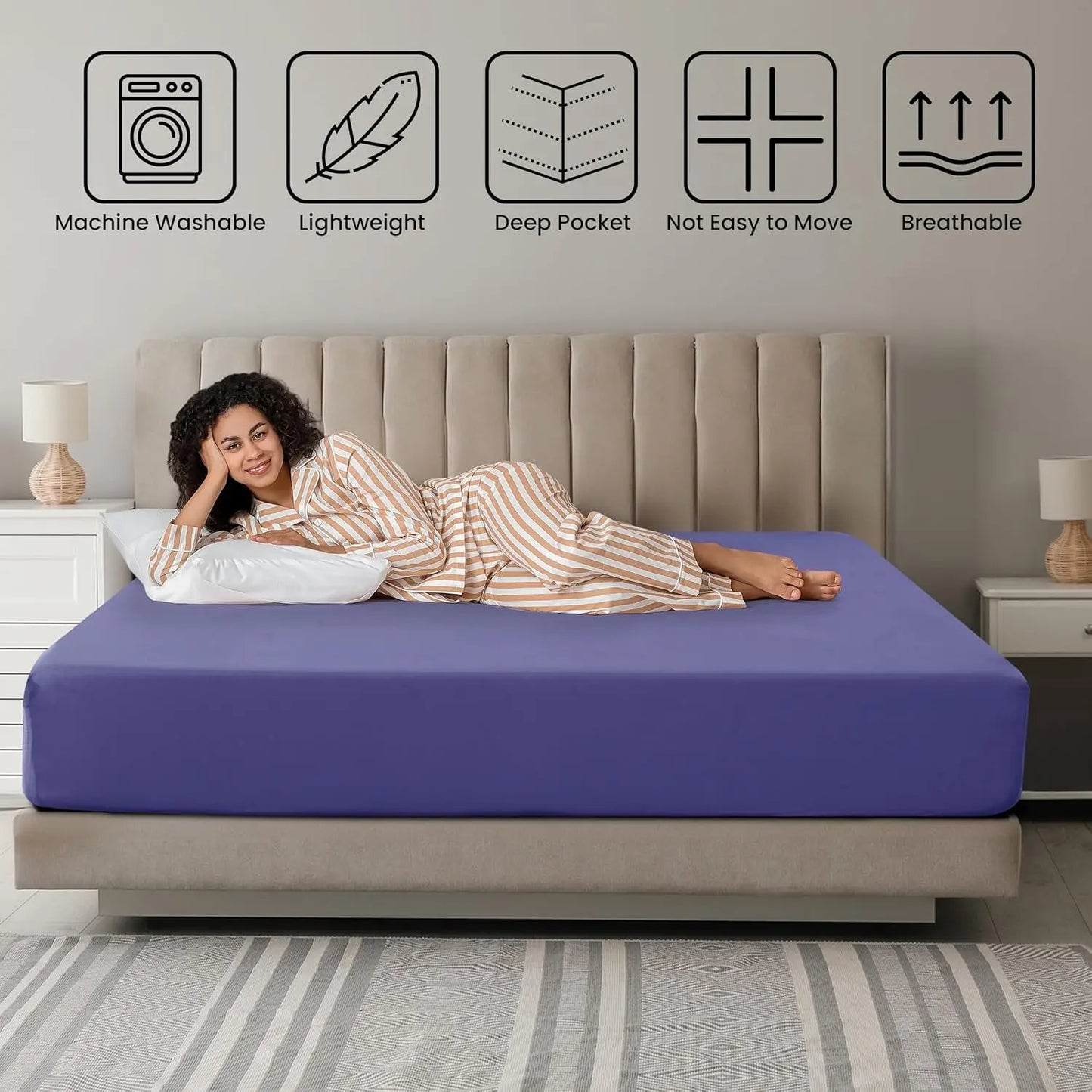 LDC Lux Decor Collection Fitted Sheet Microfiber Wrinkle Resistant